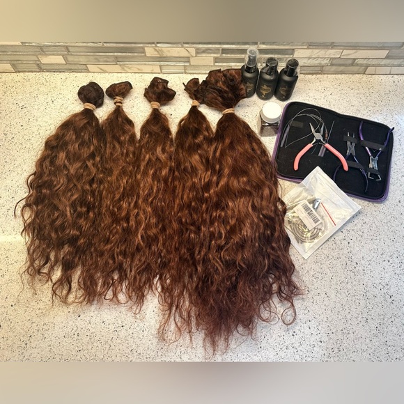 PERFECT LOCKS 20” Auburn #30/33 Sew In 100% Human Hair Extensions & Accessories - Picture 3 of 13